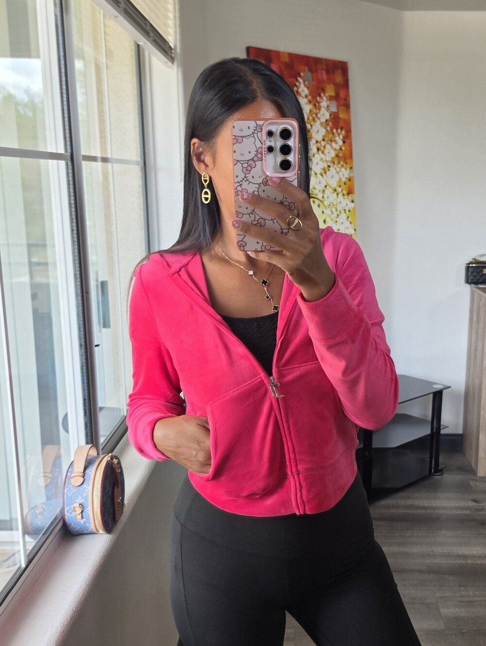 Juicy Couture Hot Pink Barbie Velour Track Suit Rhinestone Bum